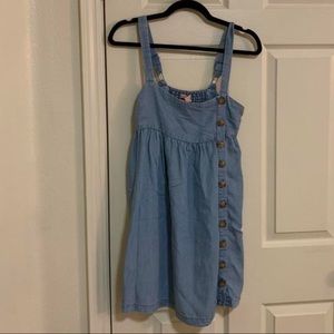 Chambray a-line denim button minidress babydoll style